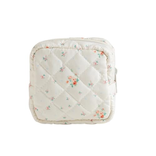 Gesteppte Aufbewahrungs-Make-up-Tasche mit Blumenmuster, Kosmetiktasche for Damen, Reise-Hautpflegetasche, Toilettenartikel for Beauty-Organizer(Color-19) von MZPOZB