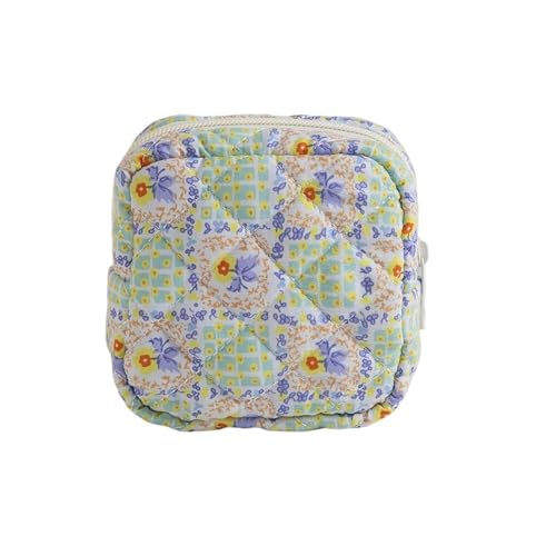 Gesteppte Aufbewahrungs-Make-up-Tasche mit Blumenmuster, Kosmetiktasche for Damen, Reise-Hautpflegetasche, Toilettenartikel for Beauty-Organizer(Color-20) von MZPOZB