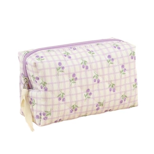 Gesteppte Aufbewahrungs-Make-up-Tasche mit Blumenmuster, Kosmetiktasche for Damen, Reise-Hautpflegetasche, Toilettenartikel for Beauty-Organizer(Color2) von MZPOZB
