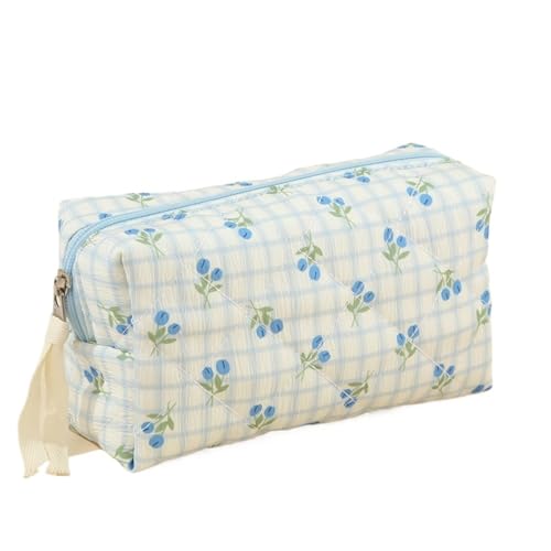 Gesteppte Aufbewahrungs-Make-up-Tasche mit Blumenmuster, Kosmetiktasche for Damen, Reise-Hautpflegetasche, Toilettenartikel for Beauty-Organizer(Color3) von MZPOZB