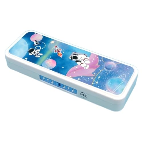 GroßE Kapazität Pencil Case Federmäppchen mit Passwortsperre, Cartoon-Tiere, Kunststoff, Schreibwaren-Box, Schule, Federmäppchen for Kinder, Stifteetui, Student, Stiftebox, Geschenke Federtaschen ( Co von MZPOZB