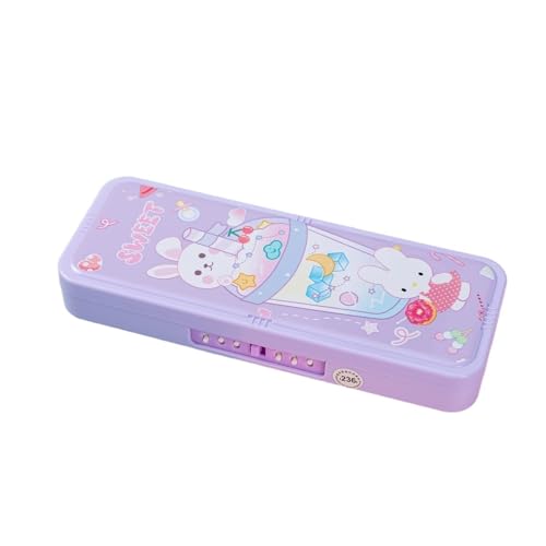 GroßE Kapazität Pencil Case Federmäppchen mit Passwortsperre, Cartoon-Tiere, Kunststoff, Schreibwaren-Box, Schule, Federmäppchen for Kinder, Stifteetui, Student, Stiftebox, Geschenke Federtaschen ( Co von MZPOZB