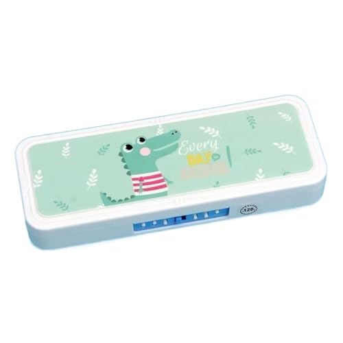 GroßE Kapazität Pencil Case Federmäppchen mit Passwortsperre, Cartoon-Tiere, Kunststoff, Schreibwaren-Box, Schule, Federmäppchen for Kinder, Stifteetui, Student, Stiftebox, Geschenke Federtaschen ( Co von MZPOZB