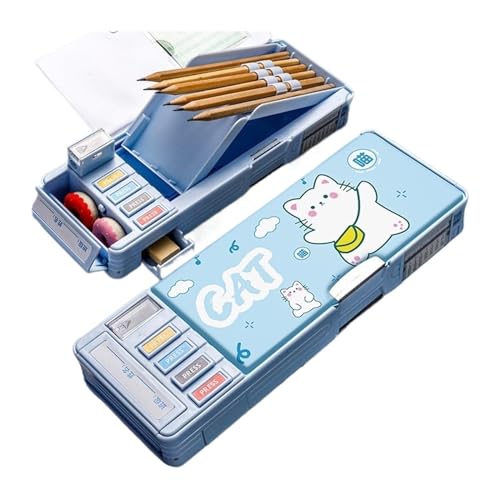 GroßE Kapazität Pencil Case Großes Kunststoff-Federmäppchen, Cartoon-Studenten, Multifunktions-Federmäppchen, Kinder, Geschenk, Federmäppchen, Schreibwaren-Box, Schulbedarf Federtaschen ( Color : B2 ) von MZPOZB