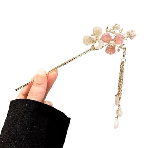 Haarnadel-Stick Blume Fransen Haar Sticks Modische Weibliche Metall Haarnadel Haar Stick Weibliche Haar Ornament Styling Werkzeuge Damen Haar StäBchen (Color : 8) von MZPOZB