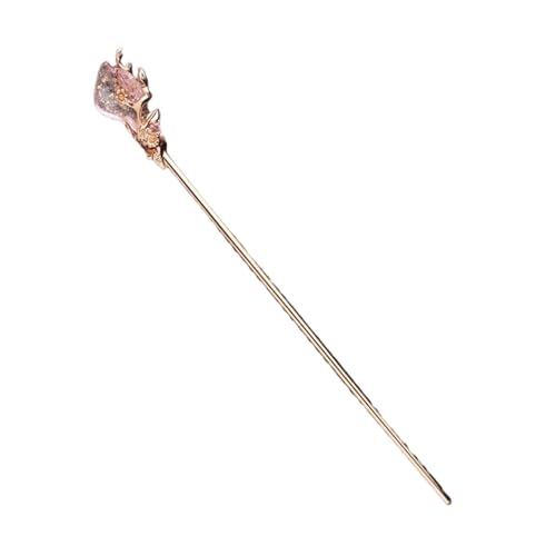 Haarnadel-Stick Haarnadeln Haar Stick Frauen Metall Haar Gabel Haar Stäbchen Frau Schmuck Haar Clip Zubehör Damen Haar StäBchen (Color : Gold pink) von MZPOZB