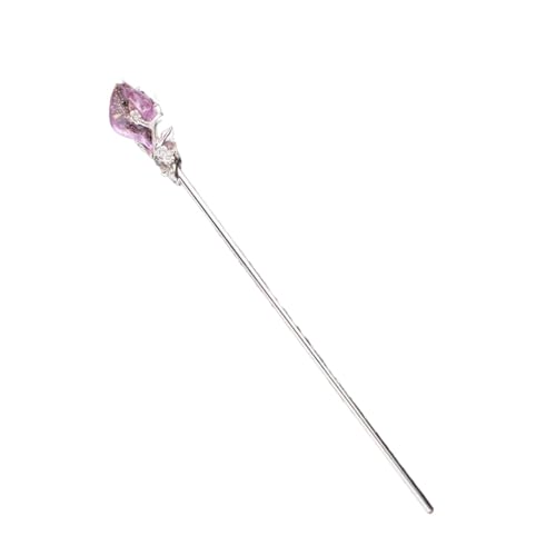 Haarnadel-Stick Haarnadeln Haar Stick Frauen Metall Haar Gabel Haar Stäbchen Frau Schmuck Haar Clip Zubehör Damen Haar StäBchen (Color : Silver purple) von MZPOZB