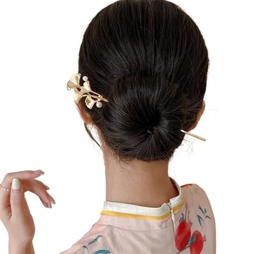 Haarnadel-Stick Haarstab for Frauen, Haarnadeln, Essstäbchen, Ginkgo-Haarspangen, Kopfnadeln, Mädchen, Haarschmuck, Schmuck Damen Haar StäBchen (Color : 5) von MZPOZB