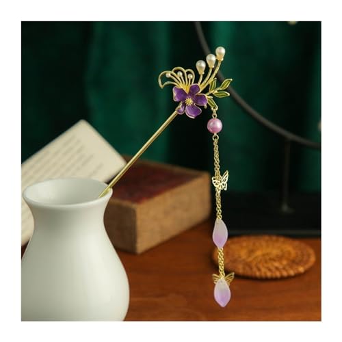 Haarnadel-Stick Perle Quaste Schmetterling Haar Stick Direkte Platte Haarnadel Weiß Braut Kopfschmuck Haar Gabel Schmuck Ornamente Damen Haar StäBchen (Color : 26) von MZPOZB