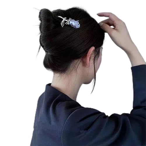 Haarnadel-Stick Schwarz Weiß Haar Stick Schmuck Haarnadel Haar Clip Frauen Mode Kopfbedeckung Party Haar Zubehör Damen Haar StäBchen (Color : 4, Size : Hair Sticks) von MZPOZB