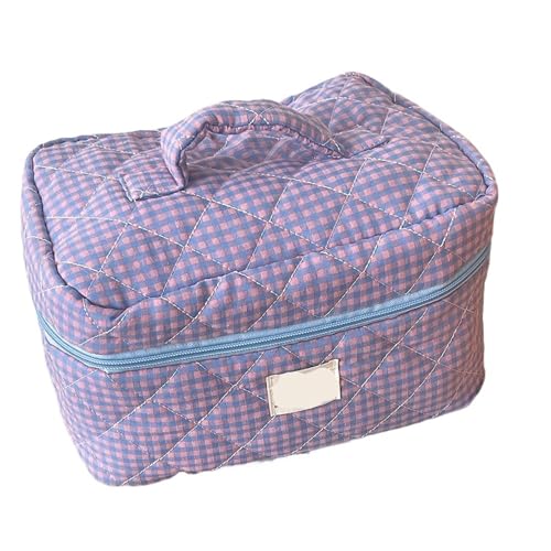 Kosmetiktasche for Damen, tragbar, große Kapazität, Reise-Organizer, Make-up-Tasche, Quilt-Tasche mit Reißverschluss(Purple) von MZPOZB