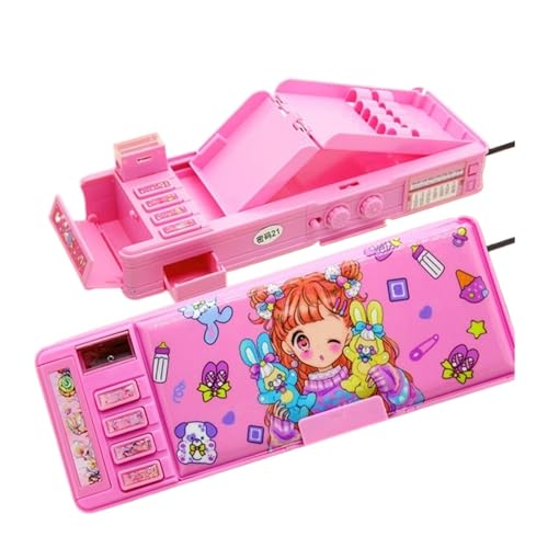 MZPOZB GroßE Kapazität Pencil Case Federmäppchen Passwort Multifunktionsmaterial Escolar Cute Box Schreibwaren Schulbedarf Federmäppchen Federtaschen (Color : Korean Stationery-01) von MZPOZB