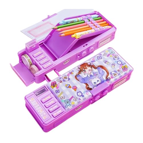 MZPOZB GroßE Kapazität Pencil Case Federmäppchen Passwort Multifunktionsmaterial Escolar Cute Box Schreibwaren Schulbedarf Federmäppchen Federtaschen (Color : Password-01) von MZPOZB