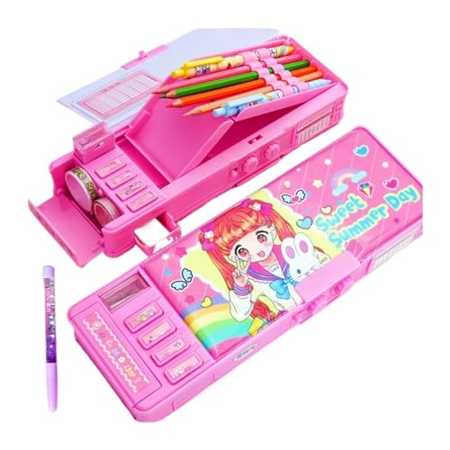 MZPOZB GroßE Kapazität Pencil Case Federmäppchen Passwort Multifunktionsmaterial Escolar Cute Box Schreibwaren Schulbedarf Federmäppchen Federtaschen (Color : Password-08) von MZPOZB