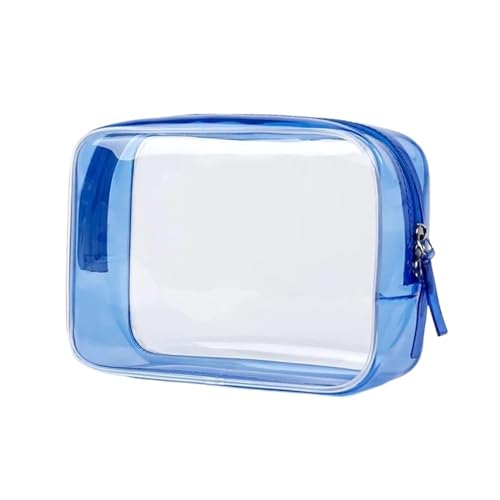 MZPOZB PVC-Transparentbeutel 1pc Transparent Bleistift Fall for Studenten Hohe Kapazität Stift Tasche Bleistift Tasche Schreibwaren Lagerung Tasche Schule Büro Liefert Clear Bag (Color : Blue) von MZPOZB