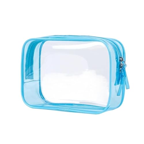 MZPOZB PVC-Transparentbeutel 1pc Transparent Bleistift Fall for Studenten Hohe Kapazität Stift Tasche Bleistift Tasche Schreibwaren Lagerung Tasche Schule Büro Liefert Clear Bag (Color : Light Blue) von MZPOZB