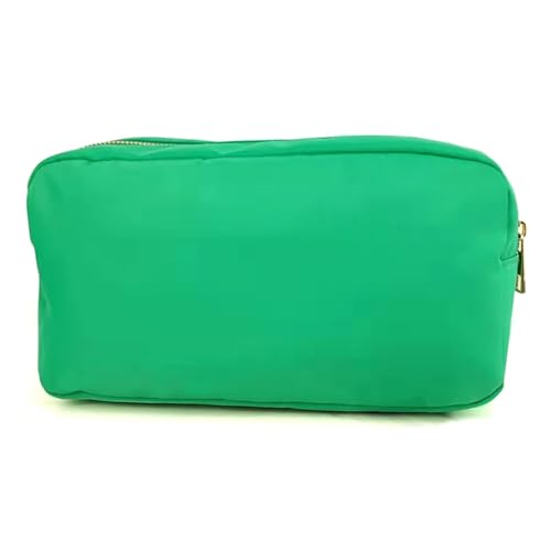 Make-Up-Aufbewahrungstasche Letter Patch Custom Travel Cosmetic Bag Personalized Nylon Pouch Toiletry Bag Chenille Patch Makeup Toiletries Girl Cosmetic Bag Kosmetiktasche(Green,L) von MZPOZB