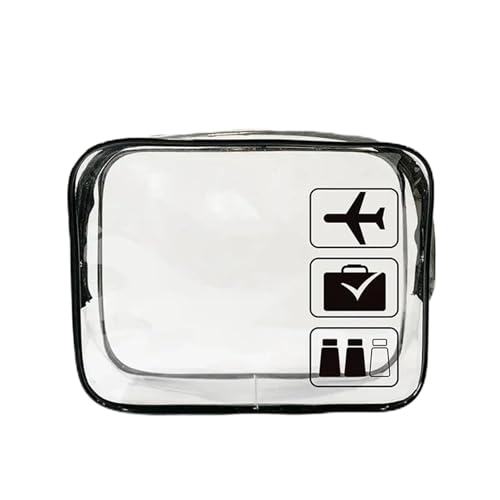 Make-Up-Aufbewahrungstasche Portable Travel Wash Bag Female Transparent Waterproof Makeup Storage Pouch Large Capacity Cosmetic Organizer Beauty Kosmetiktasche(Black no Strap) von MZPOZB
