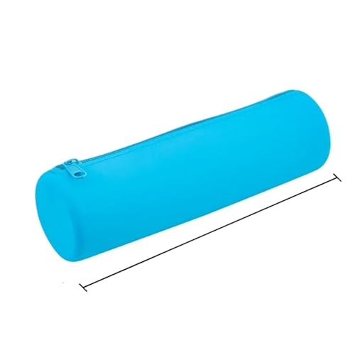 Make-Up-Aufbewahrungstasche Small Square Silicone Cosmetic Storage Bag Large Capacity Travel Makeup Brush Holder Portable Cosmetic Waterproof Organizer Kosmetiktasche(Sky Blue-Round) von MZPOZB