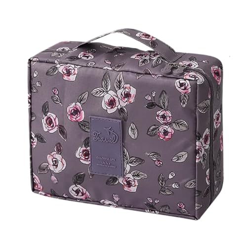 Make-Up-Aufbewahrungstasche Waterproof Cosmetic Bag for Women Packing Cubes for Travel Large Capacity Makeup Bag Travel Organizer Toiletry Wash Storage Bags Kosmetiktasche(Brown Rosy) von MZPOZB