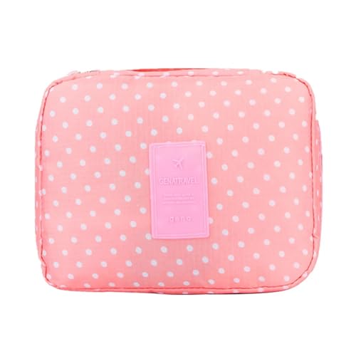 Make-Up-Aufbewahrungstasche Waterproof Cosmetic Bag for Women Packing Cubes for Travel Large Capacity Makeup Bag Travel Organizer Toiletry Wash Storage Bags Kosmetiktasche(Pink dots) von MZPOZB