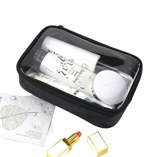 Make-Up-Aufbewahrungstasche Waterproof Transparent Cosmetic Bag Women Make Up Case Travel Zipper Clear Makeup Beauty Wash Organizer Bath Toiletry Bags Kit Kosmetiktasche(L) von MZPOZB