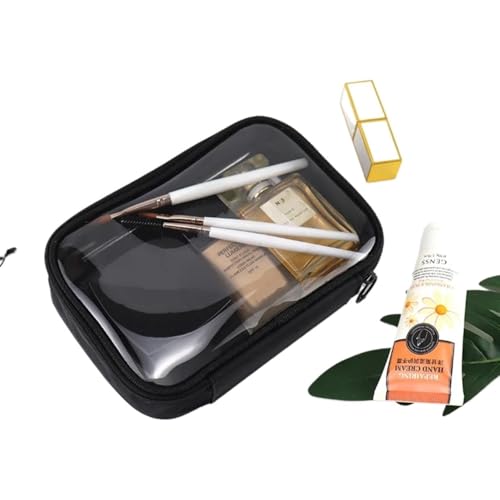 Make-Up-Aufbewahrungstasche Waterproof Transparent Cosmetic Bag Women Make Up Case Travel Zipper Clear Makeup Beauty Wash Organizer Bath Toiletry Bags Kit Kosmetiktasche(M) von MZPOZB