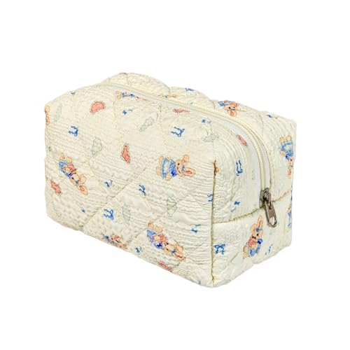 Mode Blume Frauen Make-Up Tasche Baumwolle Tote Tragbare Weibliche Kosmetik Lagerung Handtasche Reise Zipper Stepp Tasche(M) von MZPOZB