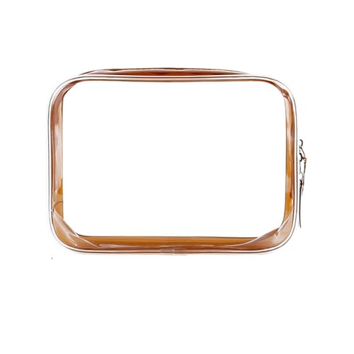 PVC-Transparentbeutel 1PCS Outdoor Mädchen Reise Lagerung Tasche wasserdichte Box Waschen Make-Up Schönheit Kit Große Kapazität PVC Kosmetik Tasche Tragbare Dusche Tasche Clear Bag (Color : Brown L) von MZPOZB