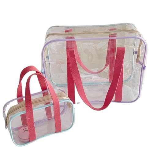 PVC-Transparentbeutel Reise-PVC-Kosmetiktaschen for Damen, transparent, mit Reißverschluss, Make-up-Taschen, Organizer, Bad, Kulturbeutel, Make-up-Tasche, Handtaschen-Etui Clear Bag (Color : L 35x26x von MZPOZB