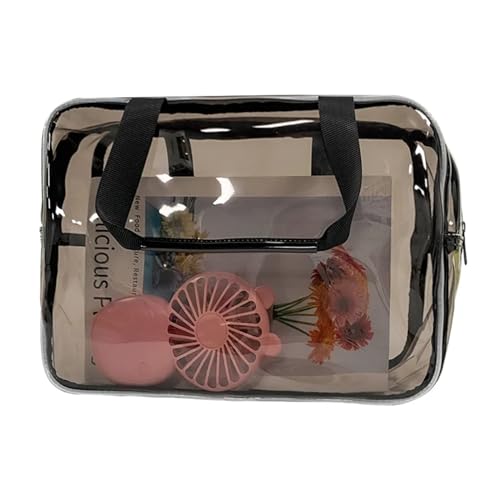 PVC-Transparentbeutel Tragbare Reise Kulturbeutel Weibliche Transparent Wasserdicht Make-Up Aufbewahrungstasche Große Kapazität Kosmetik Organizer Schönheit Frauen Fall Clear Bag (Color : Clear) von MZPOZB