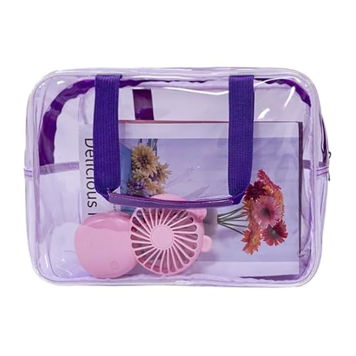 PVC-Transparentbeutel Tragbare Reise Kulturbeutel Weibliche Transparent Wasserdicht Make-Up Aufbewahrungstasche Große Kapazität Kosmetik Organizer Schönheit Frauen Fall Clear Bag (Color : Gold) von MZPOZB