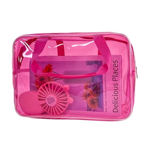 PVC-Transparentbeutel Tragbare Reise Kulturbeutel Weibliche Transparent Wasserdicht Make-Up Aufbewahrungstasche Große Kapazität Kosmetik Organizer Schönheit Frauen Fall Clear Bag (Color : Sky Blue) von MZPOZB