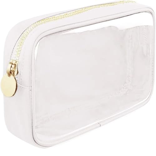 PVC-Transparentbeutel Transparente Nylon-Make-up-Tasche, Reisetasche, Kulturbeutel, Kosmetiktasche mit Reißverschluss, Make-up-Aufbewahrungsbox for Damen und Mädchen Clear Bag (Color : White) von MZPOZB