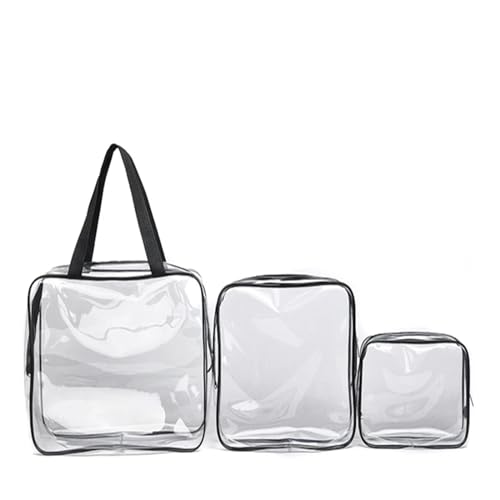 Pvc-Transparentbeutel Transparente Kosmetiktasche aus PVC for Damen, mit Reißverschluss, klare Make-up-Taschen, Beauty-Case, Reise-Make-up-Organizer, Aufbewahrung, Bad, Kulturbeutel, Kulturbeutel Clea von MZPOZB