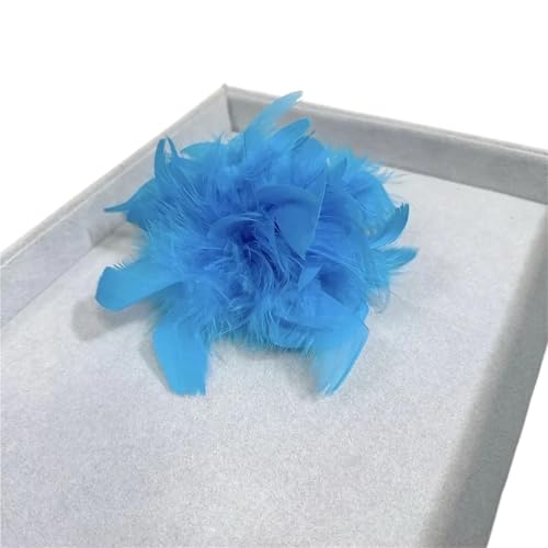 Retro Große Feder Damen Brosche Brust Blume Pin Kleid Hut Dekoration Corsage(Blue) von MZPOZB
