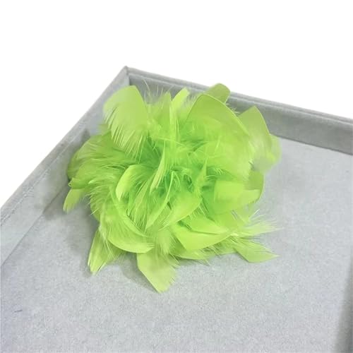 Retro Große Feder Damen Brosche Brust Blume Pin Kleid Hut Dekoration Corsage(Green 2) von MZPOZB