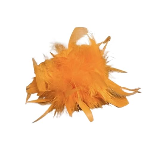 Retro Große Feder Damen Brosche Brust Blume Pin Kleid Hut Dekoration Corsage(Orange) von MZPOZB
