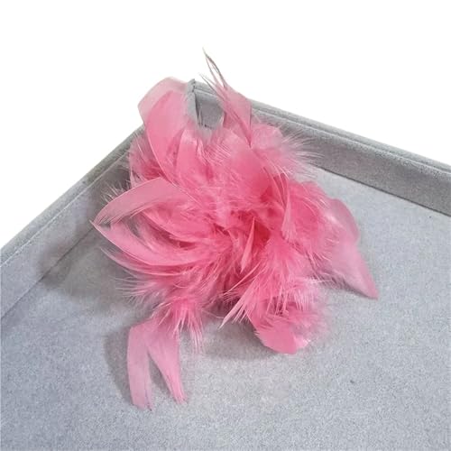 Retro Große Feder Damen Brosche Brust Blume Pin Kleid Hut Dekoration Corsage(Pink 1) von MZPOZB