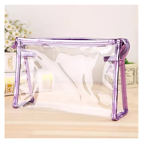 Transparent Portable Make Up Women Makeup Organizer Girls Cosmetic Bag Toiletry Travel Kits Storage Hand(Purple) von MZPOZB