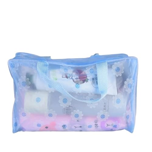 Waterproof PVC Cosmetic Storage Bag Women Transparent Organizer for Makeup Pouch Compression Travelling Bath Bags(Blue) von MZPOZB
