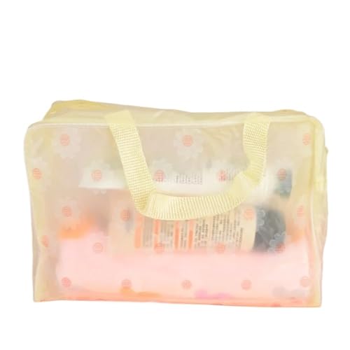 Waterproof PVC Cosmetic Storage Bag Women Transparent Organizer for Makeup Pouch Compression Travelling Bath Bags(Yellow) von MZPOZB