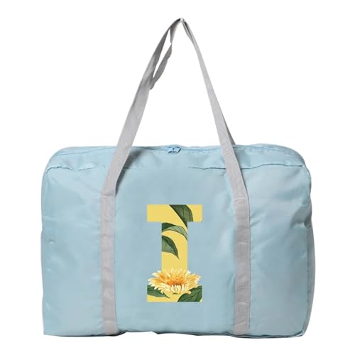 Weekender Bag Damen-Reisetasche, faltbar, Reisetasche, Tragetasche, Handgepäck, Sport-Reisetasche, Weekender, Übernachtung, Blumenmuster-Druck Duffel-Reisetasche (Color : 5floral I) von MZPOZB