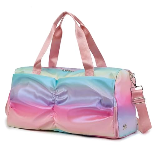 Weekender Bag Damen-Yoga-Tragetasche, wasserdicht, großes Fassungsvermögen, multifunktional, mit Schuhen und Nassfach for Übernachtungen, Ausflüge, Sport, Tanz Duffel-Reisetasche (Color : Pink) von MZPOZB