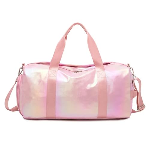 Weekender Bag Fashion Travel Bags for Women Large Capacity Hand Luggage Waterproof Weekend Sac Voyage Female Messenger Bag Dry and Wet Duffel-Reisetasche (Color : Pink) von MZPOZB