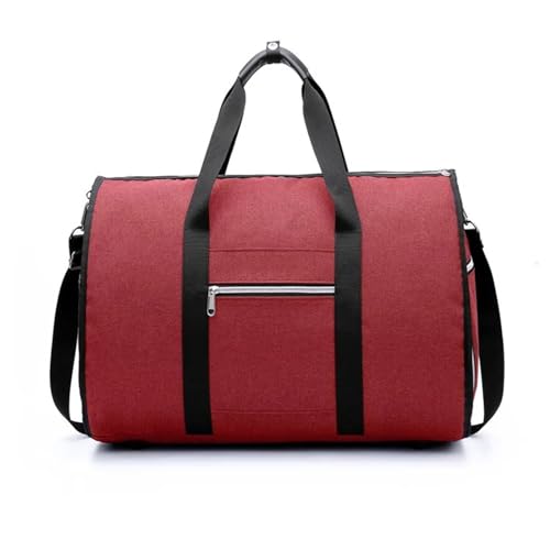 Weekender Bag Große Kapazität Reise Seesack Männer Anzug Lagerung Schulter Tasche Frauen wasserdichte Oxford Faltbare Große Reisetasche Männer Gepäck Tasche Duffel-Reisetasche (Color : Red) von MZPOZB