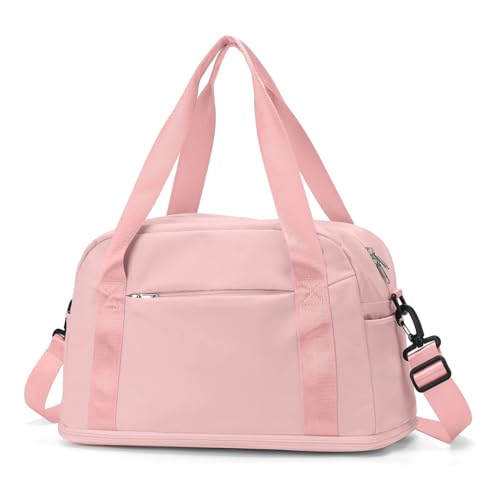 Weekender Bag Großes maximales Handgepäck for Männer und Frauen, Sporttasche, Wochenendtasche, Reisetasche Duffel-Reisetasche (Color : Pink) von MZPOZB