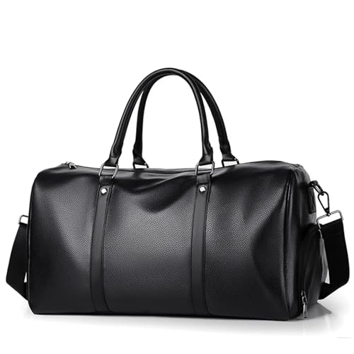 Weekender Bag Reisetaschen Handtasche Reise Männer Große Gepäck Tote Umhängetaschen Casual Männlich Business Umhängetaschen Duffel Taschen Duffel-Reisetasche (Color : Black) von MZPOZB