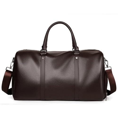 Weekender Bag Reisetaschen Handtasche Reise Männer Große Gepäck Tote Umhängetaschen Casual Männlich Business Umhängetaschen Duffel Taschen Duffel-Reisetasche (Color : Brown) von MZPOZB