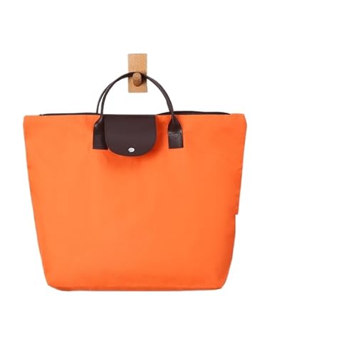 Weekender Bag wasserdichte Strandtasche Damen Nylon Handtasche Frauen Tragetaschen Große Kapazität Handtasche Oxford Casual Reise Umhängetaschen Duffel-Reisetasche (Color : Orange) von MZPOZB